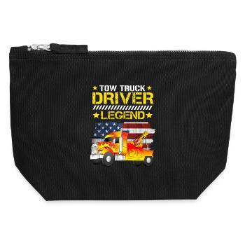 Abschleppwagen Fahrer Legende - Canvas Reißverschluss-Täschchen (12 x 13 cm) - Schwarz - Vorne