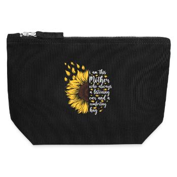I Am This Mother Motivational Sunflower Geschenk - Canvas Reißverschluss-Täschchen (12 x 13 cm) - Schwarz - Vorne