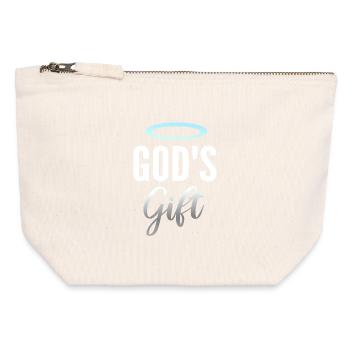 Gottes Geschenk mit Heiligenschein - Canvas Reißverschluss-Täschchen (12 x 13 cm) - Naturweiß - Vorne