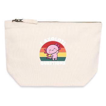 I Axolotl Questions Cute Axolotl - Canvas Zip Pouch 12 x 13 cm - nature - Front