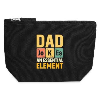 Daddy PERIODIC DAD JOKES AN ESSENTIAL ELEMENT - Canvas Zip Pouch 12 x 13 cm - black - Front
