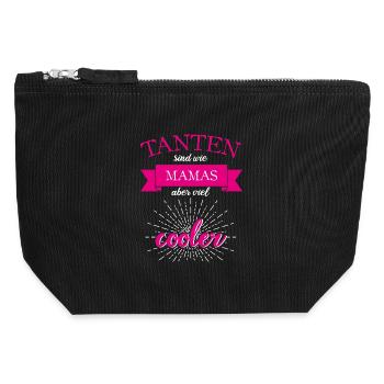 Tanten sind wie Mamas nur viel cooler - Canvas Reißverschluss-Täschchen (12 x 13 cm) - Schwarz - Vorne