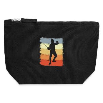 Fencer vintage look - Canvas Zip Pouch 12 x 13 cm - black - Front