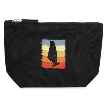 Vintage Windsurfers - Canvas Zip Pouch 12 x 13 cm - black - Front