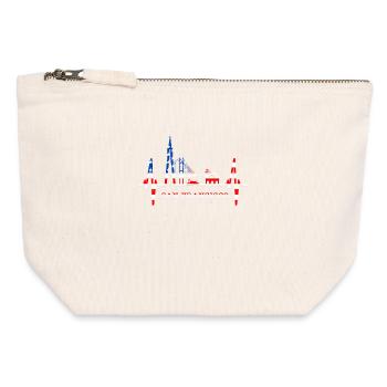 San Francisco Skyline Heartbeat Californie États-Unis - Pochette zippée en toile 12 x 13 cm - blanc naturel - Devant