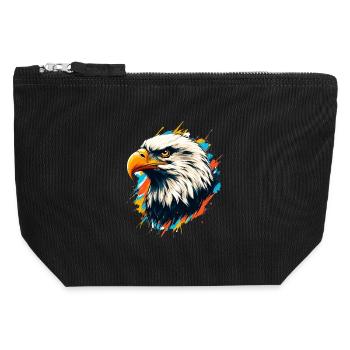 Weißkopfseeadler - Canvas Reißverschluss-Täschchen (12 x 13 cm) - Schwarz - Vorne