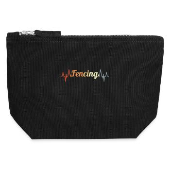 Fencing ECG Heart Line - Canvas Zip Pouch 12 x 13 cm - black - Front