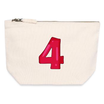 Numéro Quatre chiffres Numéro Quatrième Quatrième - Pochette zippée en toile 12 x 13 cm - blanc naturel - Devant