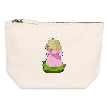 Dog Bridal Veil Wedding - Canvas Zip Pouch 12 x 13 cm - nature - Front