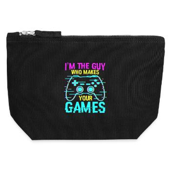 Game Programmer Saying - Canvas Zip Pouch 12 x 13 cm - black - Front