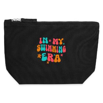 In my swimming era - Swim Swimmer Pool - Canvas Zip Pouch 12 x 13 cm - black - Front