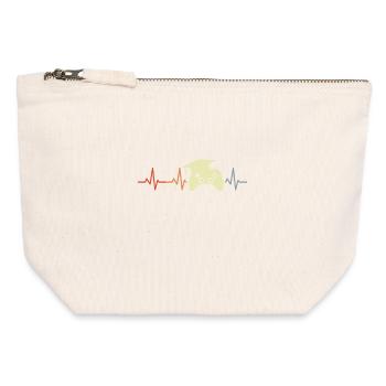 Game Programmer Heartbeat - Canvas Zip Pouch 12 x 13 cm - nature - Front