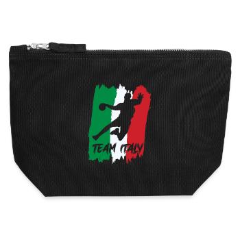 Handball Team Italy - Canvas Zip Pouch 12 x 13 cm - black - Front