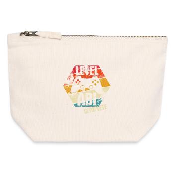 ABI - Level complete - Controller - Gamer - Canvas Reißverschluss-Täschchen (12 x 13 cm) - Naturweiß - Vorne