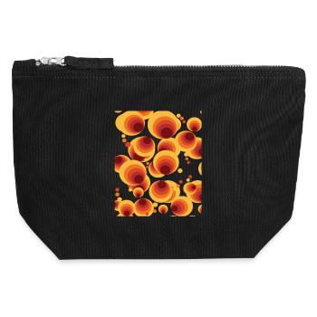 Abstract Polka Dots Circle Pattern - Canvas Zip Pouch 12 x 13 cm - black - Front