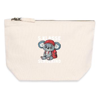 5 Klasse Koalabär Koala Koalabären Fünftklässler - Canvas Reißverschluss-Täschchen (12 x 13 cm) - Naturweiß - Vorne