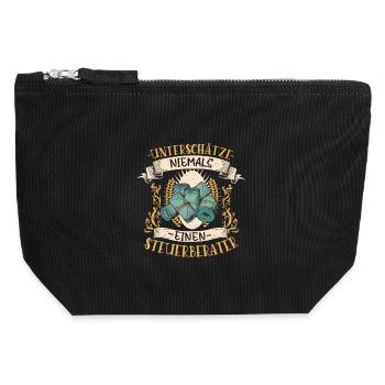 Steuerberater Geschenk Finanzen Lustig - Canvas Reißverschluss-Täschchen (12 x 13 cm) - Schwarz - Vorne
