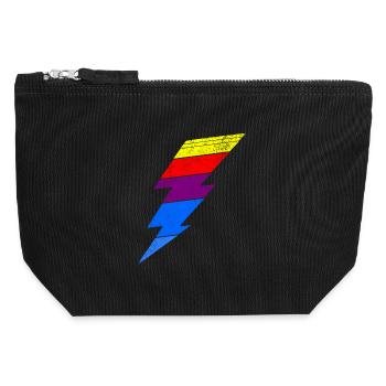 Colorful lightning effect on clothes - Canvas Zip Pouch 12 x 13 cm - black - Front
