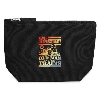 Eisenbahn Großvater - Canvas Reißverschluss-Täschchen (12 x 13 cm) - Schwarz - Vorne