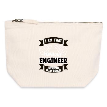 Ingenieur Lustiger Spruch Geschenkidee - Canvas Reißverschluss-Täschchen (12 x 13 cm) - Naturweiß - Vorne
