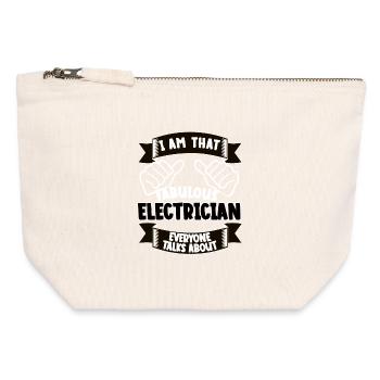 Electrician Funny Saying Gift Idea - Canvas Zip Pouch 12 x 13 cm - nature - Front