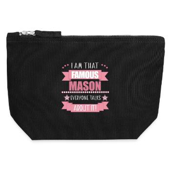 Mason's Profession Ladies Gift - Canvas Zip Pouch 12 x 13 cm - black - Front