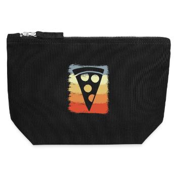 Vintage Pizza - Canvas Zip Pouch 12 x 13 cm - black - Front