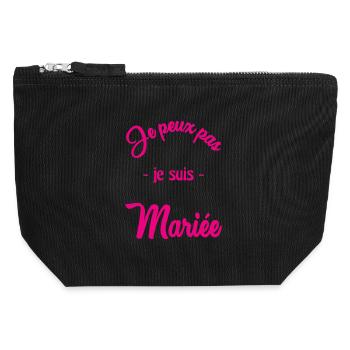 Bachelorette party. WEDDING - Canvas Zip Pouch 12 x 13 cm - black - Front