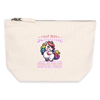 Slim & self-confident: Ironic statement - Canvas Zip Pouch 12 x 13 cm - nature - Front