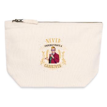 Cadeau drôle de supporteur de soignant - Pochette zippée en toile 12 x 13 cm - blanc naturel - Devant