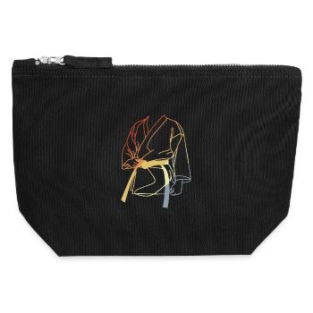 Karateka Drawing Vintage Look - Canvas Zip Pouch 12 x 13 cm - black - Front