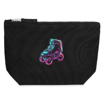 Roller Skates Steampunk - Canvas Zip Pouch 12 x 13 cm - black - Front