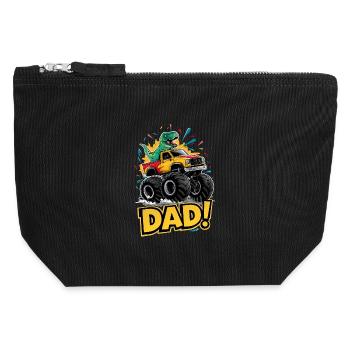 Dino Monster Truck Child Design - Canvas Zip Pouch 12 x 13 cm - black - Front