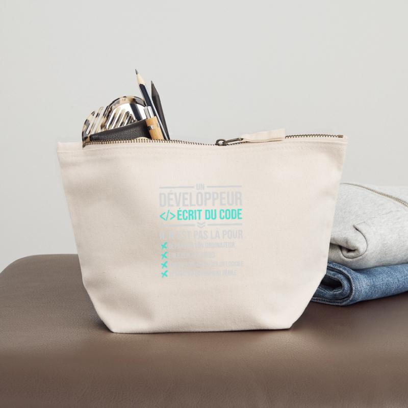 Developer Writing Code Canvas Zip Pouch 12 x 13 cm