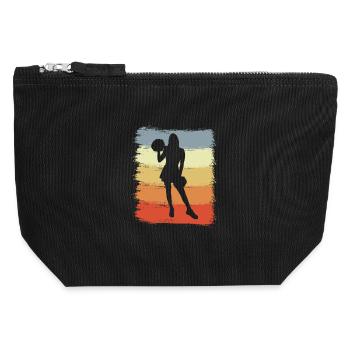 Dessin de pom-pom girl vintage - Pochette zippée en toile 12 x 13 cm - noir - Devant