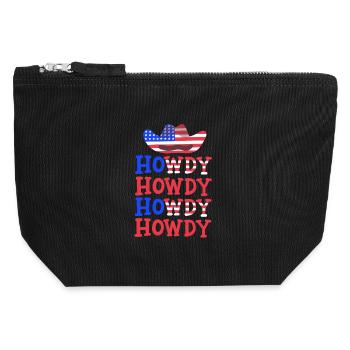 4. Juli Hallo amerikanische Flagge - Canvas Reißverschluss-Täschchen (12 x 13 cm) - Schwarz - Vorne
