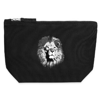 Loewe big cat - Canvas Zip Pouch 12 x 13 cm - black - Front