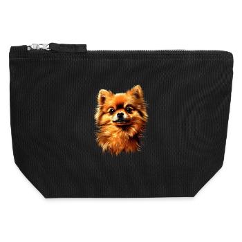 Pomeranian Pomeranian Pom Sweet German Spitz - Canvas Zip Pouch 12 x 13 cm - black - Front