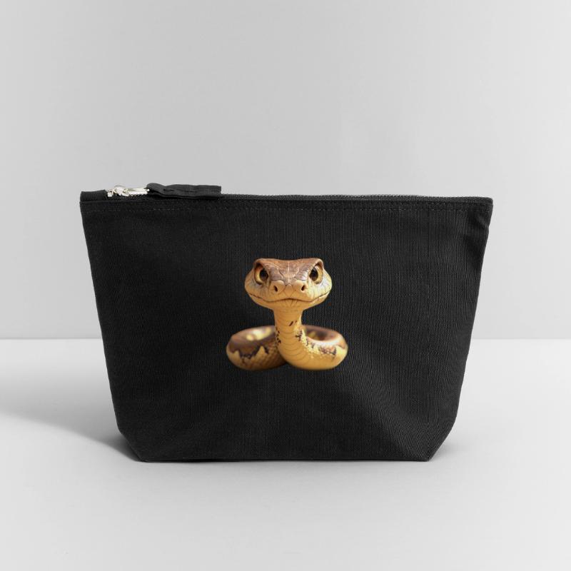 Snake Python Cobra Mamba Rattlesnake Snake Canvas Zip Pouch 12 x 13 cm