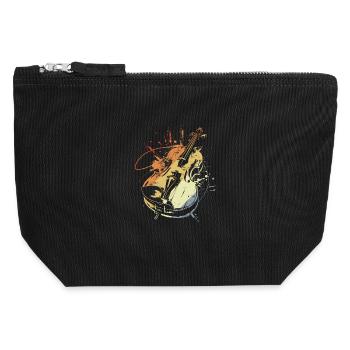 Violine Vintage-Look - Canvas Reißverschluss-Täschchen (12 x 13 cm) - Schwarz - Vorne