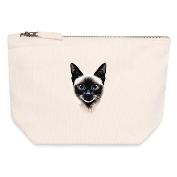 Siamkatze Siam Katze Siamese Cat Siamesen Katzen - Canvas Reißverschluss-Täschchen (12 x 13 cm) - Naturweiß - Vorne
