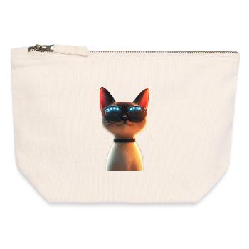 Siamkatze Siam Katze Siamese Cat Siamesen Katzen - Canvas Reißverschluss-Täschchen (12 x 13 cm) - Naturweiß - Vorne