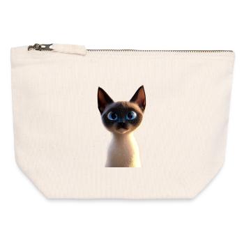 Siamkatze Siam Katze Siamese Cat Siamesen Katzen - Canvas Reißverschluss-Täschchen (12 x 13 cm) - Naturweiß - Vorne