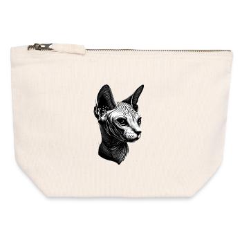 Sphynx Katze Sphynxkatze Canadian Cat Süße Sphinx - Canvas Reißverschluss-Täschchen (12 x 13 cm) - Naturweiß - Vorne