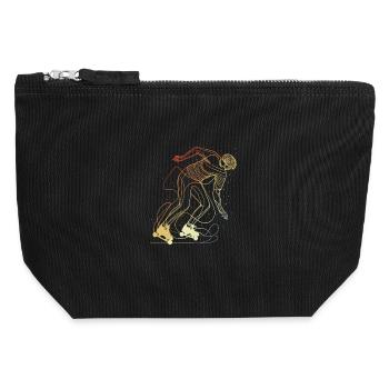 Retro Roller Skater - Canvas Reißverschluss-Täschchen (12 x 13 cm) - Schwarz - Vorne