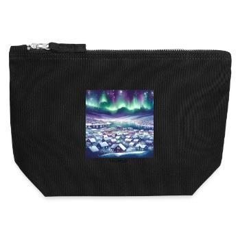 Tromsø Winterlandschaft Skandinavien Norwegen - Canvas Reißverschluss-Täschchen (12 x 13 cm) - Schwarz - Vorne