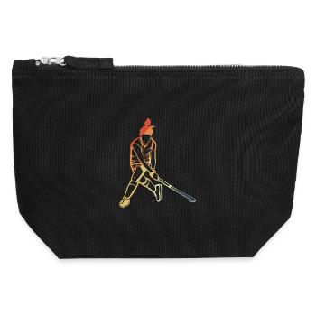 Garçon de hockey - Pochette zippée en toile 12 x 13 cm - noir - Devant