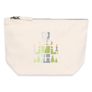 Nussknacker Bergmann – Erzgebirge Kunst Symbol - Canvas Reißverschluss-Täschchen (12 x 13 cm) - Naturweiß - Vorne