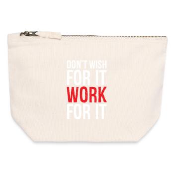 don't wish for it work for it funny - Canvas Reißverschluss-Täschchen (12 x 13 cm) - Naturweiß - Vorne