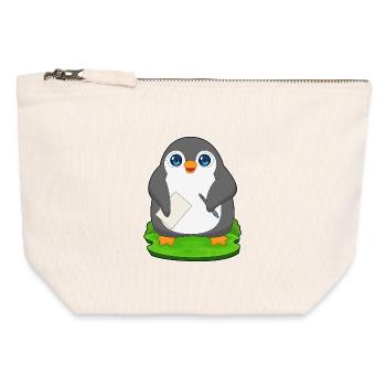 École de papier étudiant Penguin - Pochette zippée en toile 12 x 13 cm - blanc naturel - Devant
